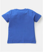 Cotton Knit Half Sleeves T-Shirt with Fruity Print - Blue