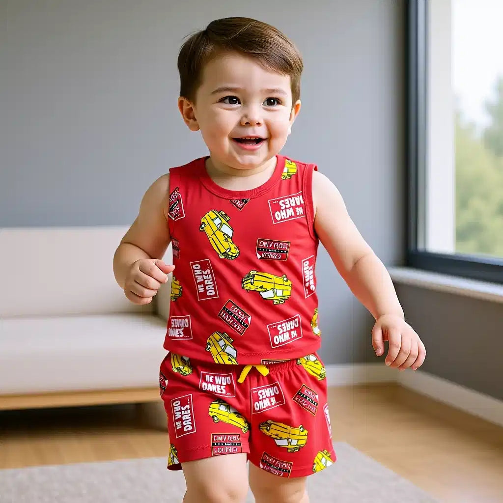 Red Cartoon Car Summer Set