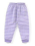 Cotton Knit Full Sleeves Night Suit Hippo Print - Lavender