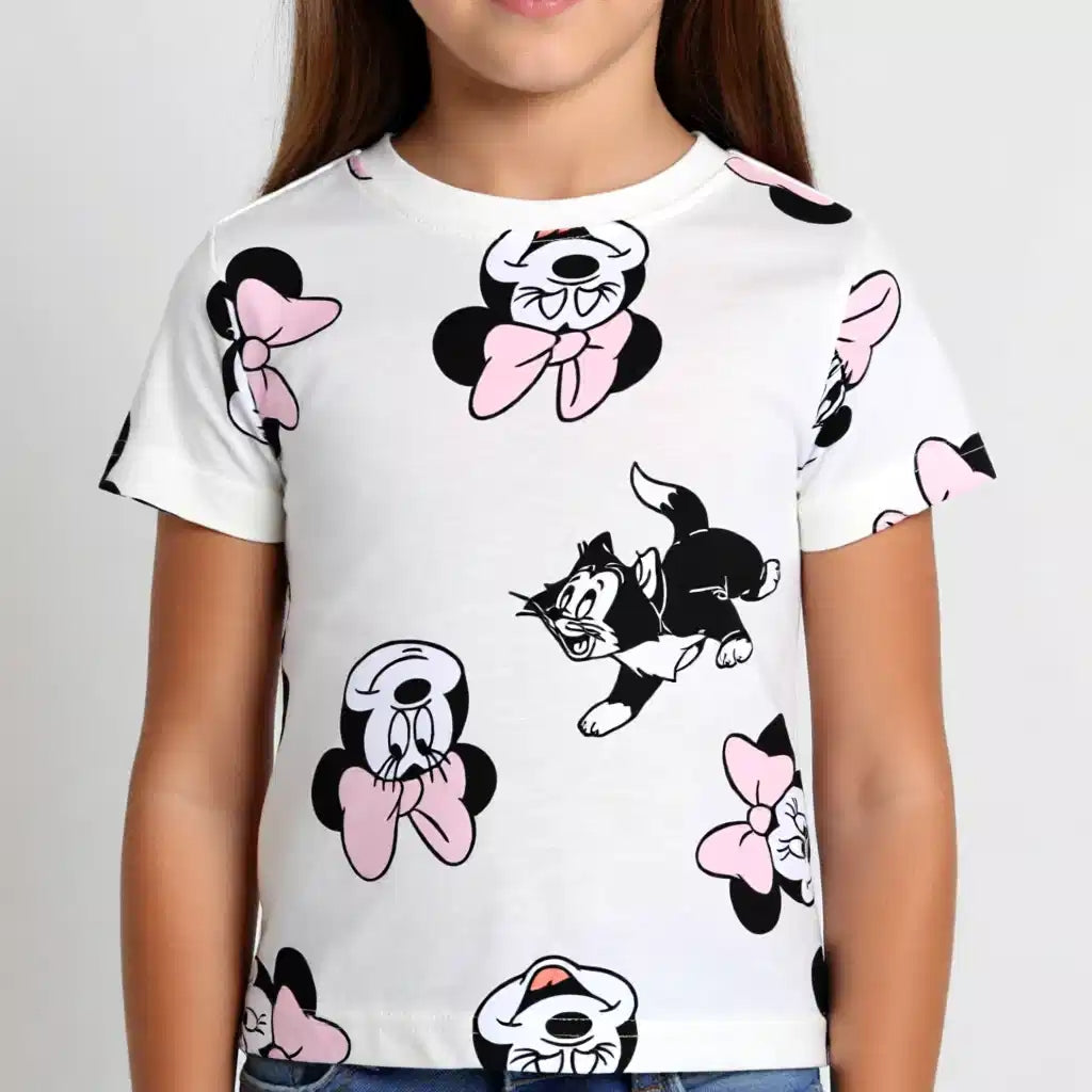 Minnie Mouse Bow & Cat T-Shirt
