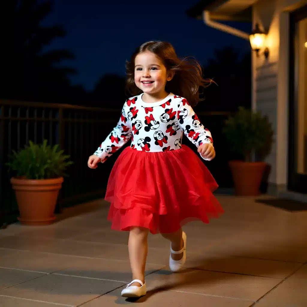 Minnie Mouse Long-Sleeve Tulle Dress