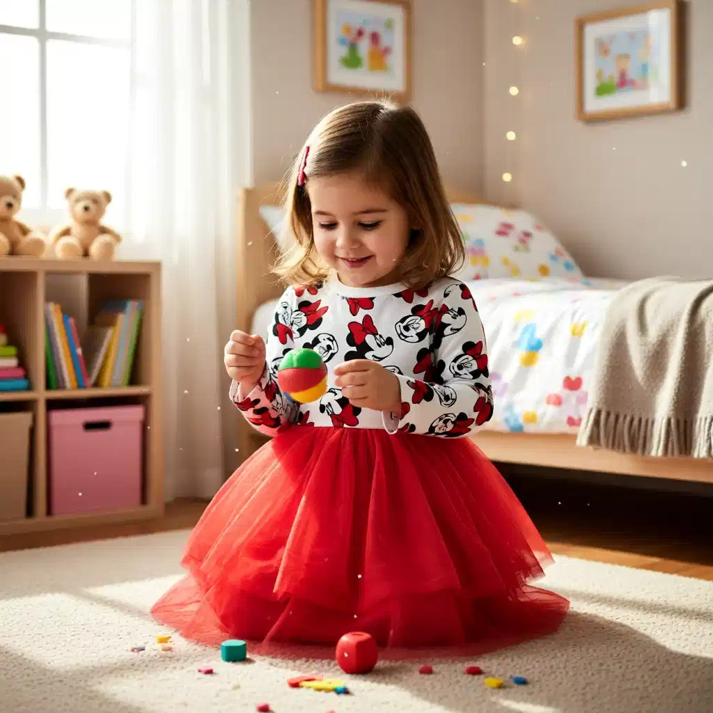Minnie Mouse Long-Sleeve Tulle Dress