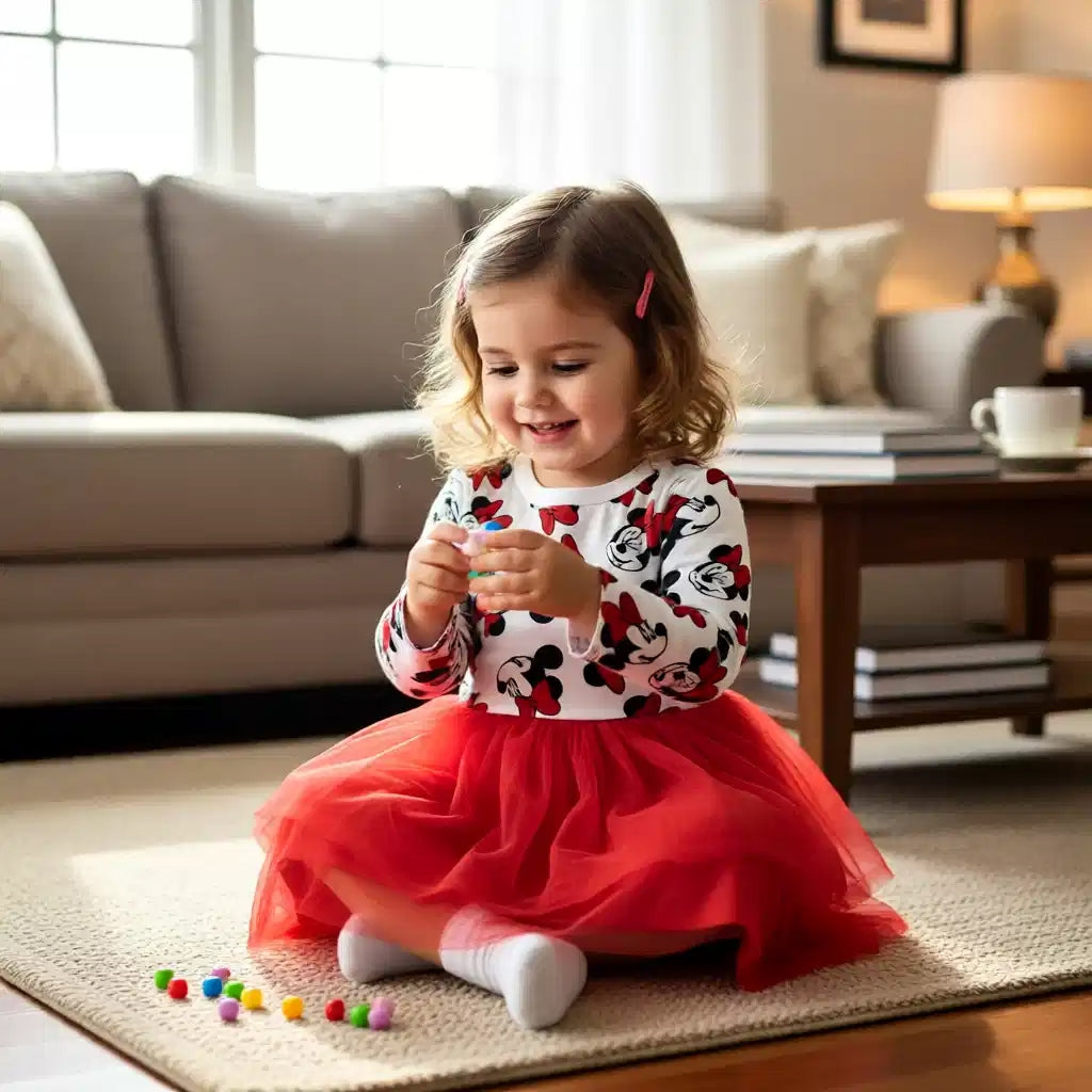 Minnie Mouse Long-Sleeve Tulle Dress