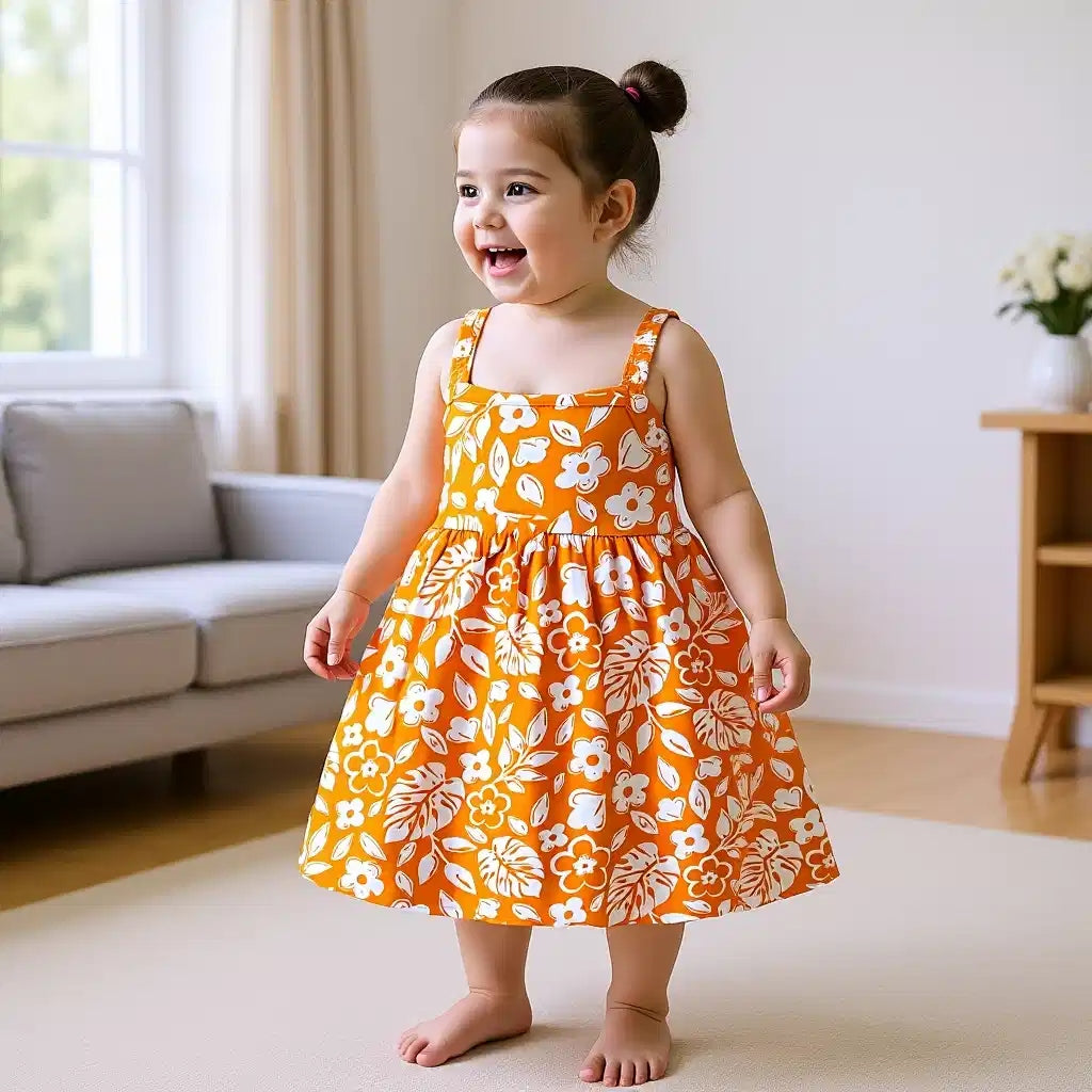 Flower and Leaf Pattern Dress