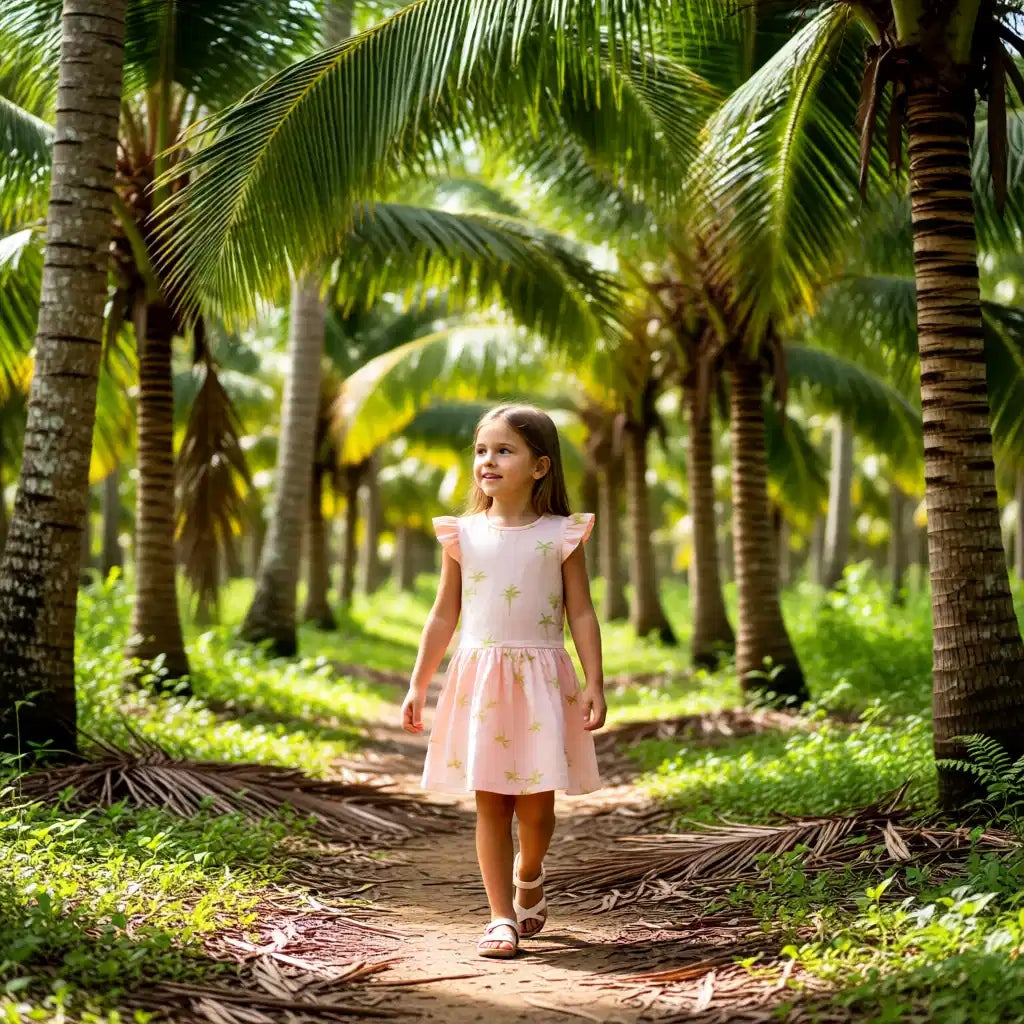 Gold Glitter Palm Trees Dress