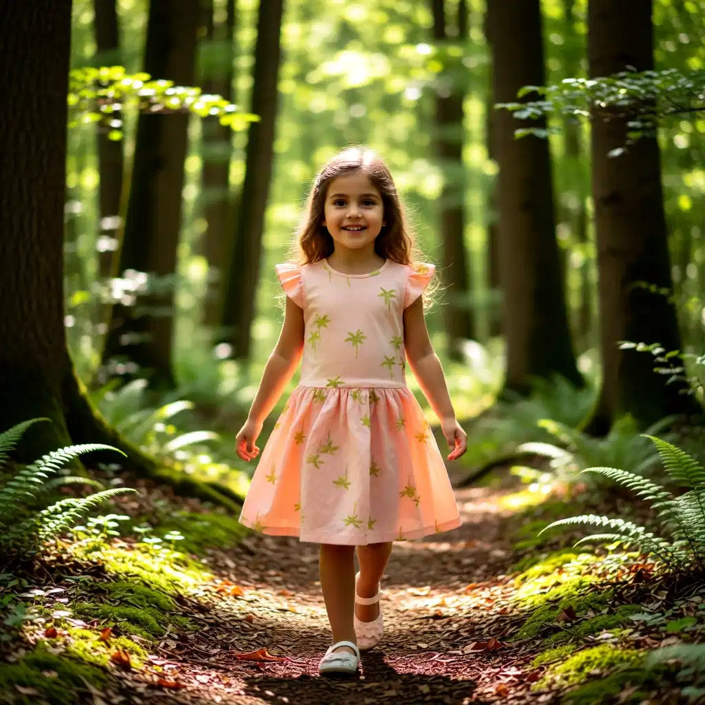 Gold Glitter Palm Trees Dress