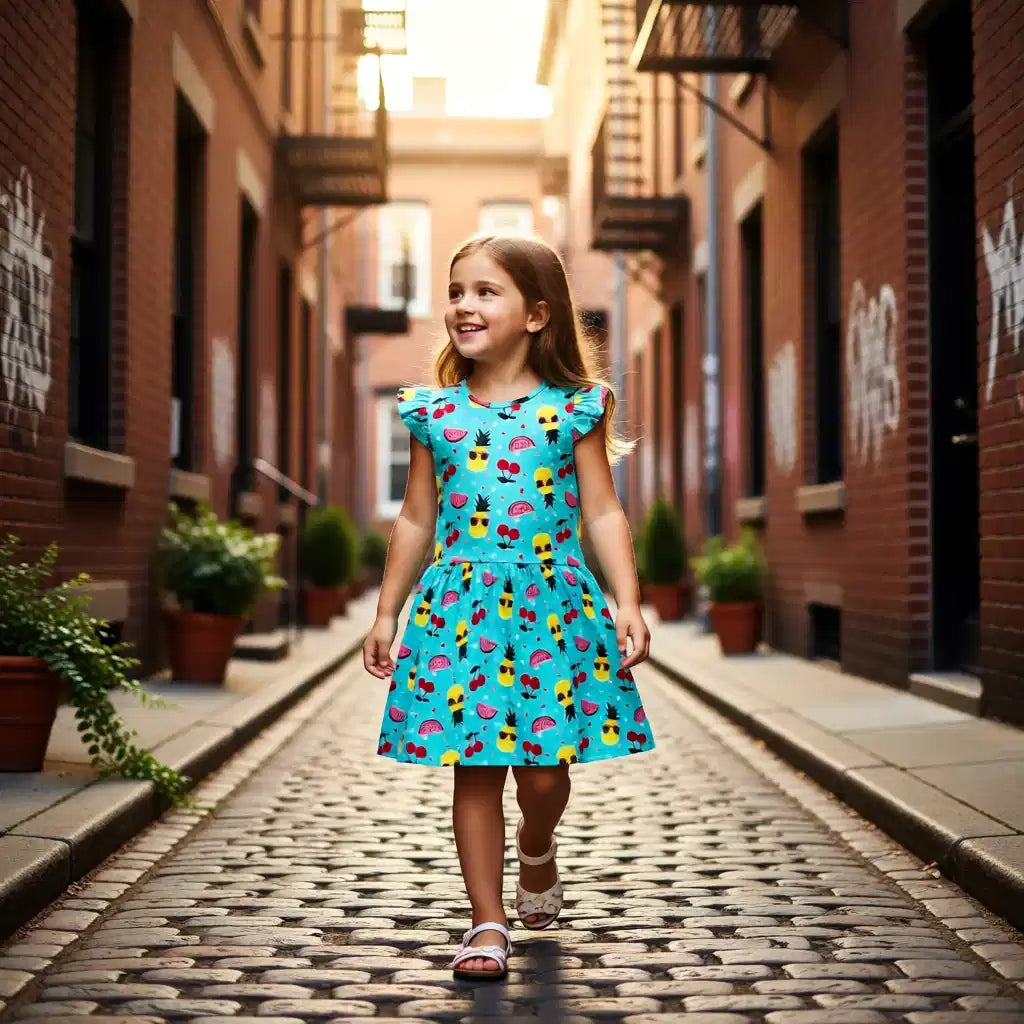 Pineapple & Watermelon Print Dress