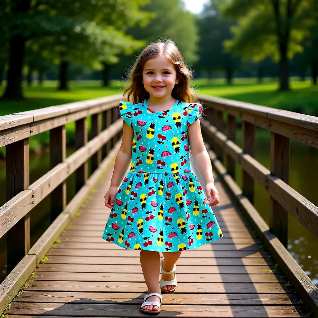 Pineapple & Watermelon Print Dress