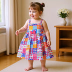 Pink Fruit and Tulip Sleeveless Dress