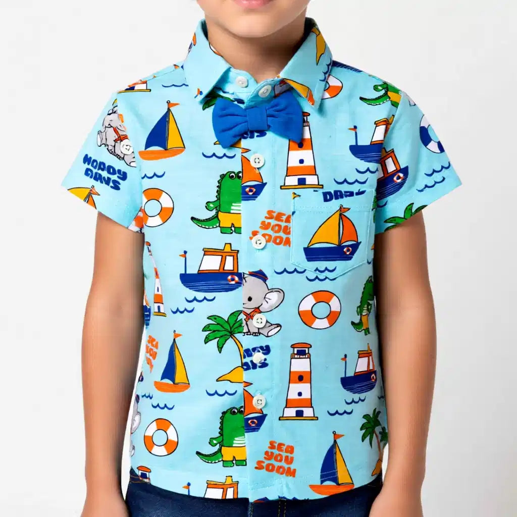 Sea You Soon Shirt with Bow Tie