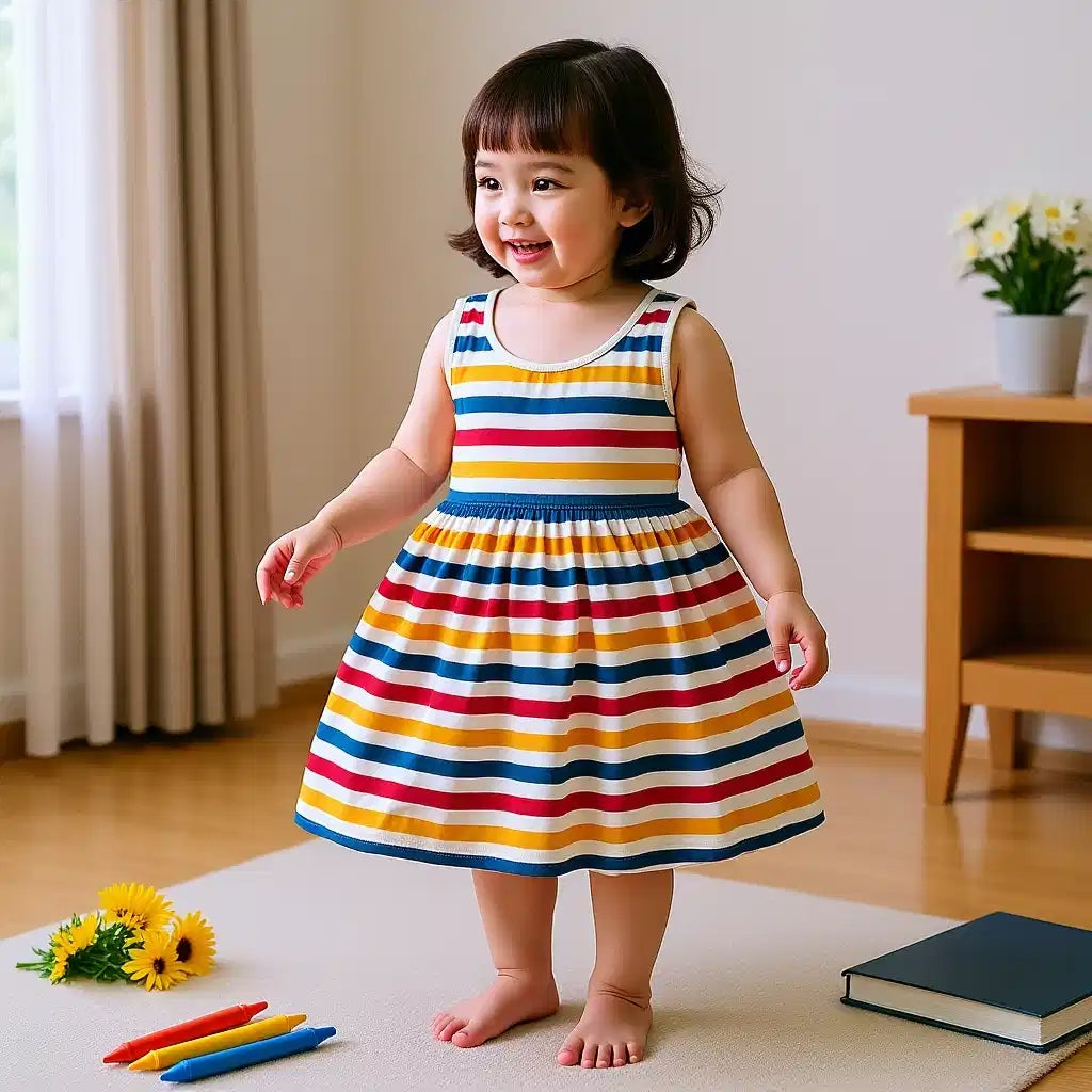 Colorful Striped Casual Dress